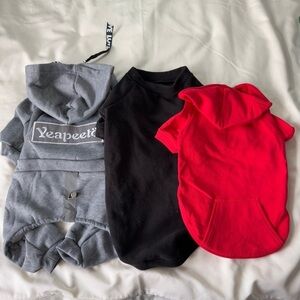Yeapeeto Pet Hoodies Set - Gray, Black, Red